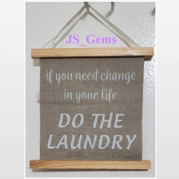 New Laundry Wood Tapestry Home Sign - Picture 1 of 11